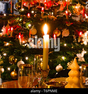 Une table de Noël coloré et définition Banque D'Images