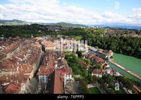 Aare et le centre historique de la ville de Berne, Suisse, Europe Banque D'Images