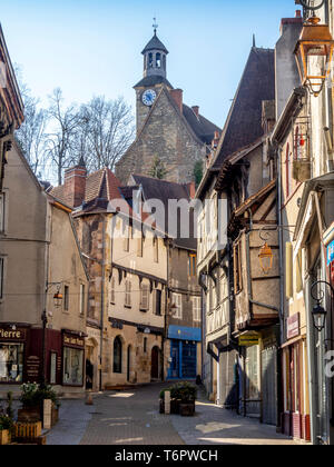 Montluçon, rue des serruriers, Half-Timbered dans la vieille ville, Allier, Auvergne, France Banque D'Images