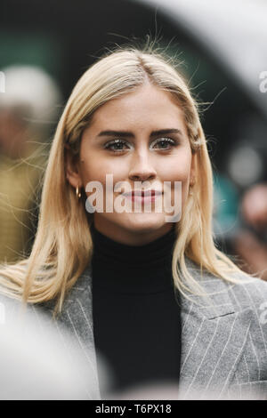 Milan, Italie - 23 Février 2019 : Street style - Influenceur Valentina Ferragni après un défilé de mode pendant la Fashion Week de Milan - MFWFW19 Banque D'Images