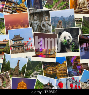 Collage d'images de la Chine (mes photos) - Voyage d'arrière-plan Banque D'Images