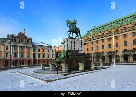 Statue équestre de Gustolf II Adolf, la place Gustav Adolf, Ville de Stockholm, Suède, Europe Banque D'Images