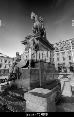 Statue équestre de Gustolf II Adolf, la place Gustav Adolf, Ville de Stockholm, Suède, Europe Banque D'Images