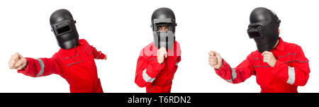 Soudeur drôle isolated on white Banque D'Images