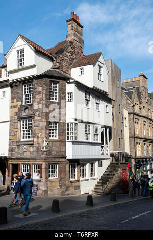 John Knox House sur la High Street, dans la vieille ville d'Édimbourg, Écosse, Royaume-Uni Banque D'Images