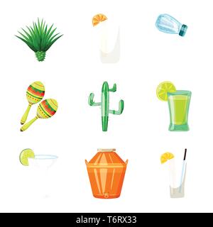 Agave,bouteille,cocktail,cactus,maracas distillerie,usine,verre,sel,instrument,processus,feuilles,vodka,alimentaire,musique,froid,alcool,citron,chocolat,pack,croissance,mexicain,verre,industrie,piece,thorn,tilleul,transparent,Mexique,tequila,fajita,fiesta,party,fête,cafe,Latin,carnaval,national,set,icône,,illustration,collection,isolé,design,graphisme,élément signe,caricature,couleur,vecteurs vecteur , Illustration de Vecteur