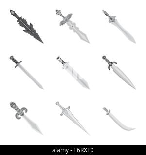 Poignée,magique,couilles,espagnol,privilégiez,verre,cimeterre, décorations,or,,templier,viking conquérant,argent,rubis,militaires,soldat,Chinois,ornement,bataille,vieux,cuivre,chevalier,pierre,pierre,guerrier,fantaisie,le meurtre,forte,lame,épée,couteau,dague arme,sabre,médiévale,jeu,jeu,armure,vecteur icône,,illustration,collection,isolé,design,graphisme,élément signe,gris,noir,vecteurs vecteur , Illustration de Vecteur