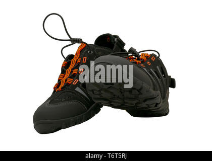 Chaussures homme noir isolé sur fond blanc Banque D'Images