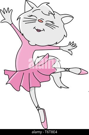 Cartoon chat ballerine danser joyeusement vector illustration Illustration de Vecteur