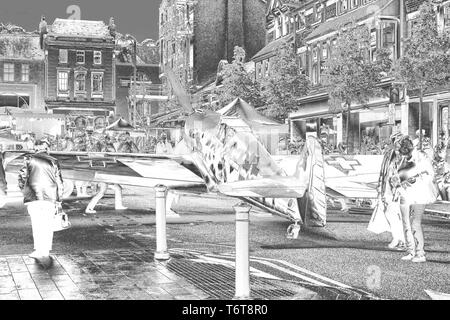 Festival de la quarantaine de Colwyn Bay, Pays de Galles. Les images ont un effet Chrome Banque D'Images