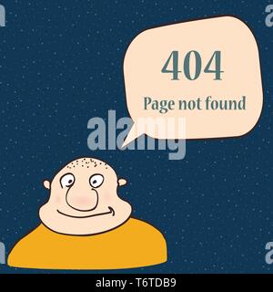 Page d'erreur 404. Drôle de symbole d'erreur 404 avec le caractère de l'homme. Illustration de Vecteur
