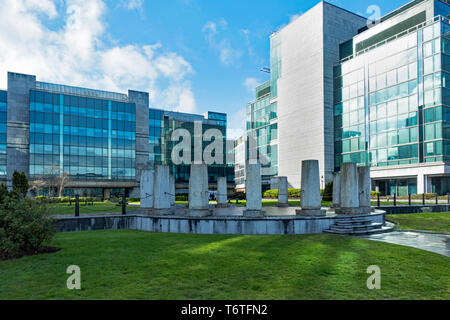 Dublin, Irlande - 10 mars, 2019. petit jardin dans centre d'affaires International Banque D'Images