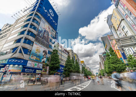 Tokyo, Taito-Ku, Akihabara - Août 13, 2017 : Akihabara Electric Town Annonces Bilboard colorés Banque D'Images