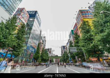 Tokyo, Taito-Ku, Akihabara - Août 13, 2017 : Akihabara Electric Town Annonces Bilboard colorés Banque D'Images