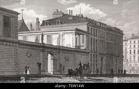 Banque de France, Paris, meubles anciens, 1831 impression gravée en acier Banque D'Images