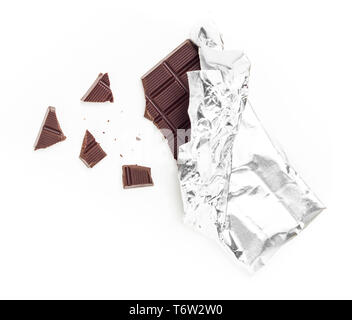 Tablette de chocolat emballées dans du papier d'aluminium Banque D'Images