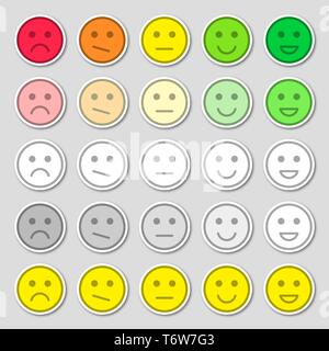 Ensemble d'icônes emoji télévision. Vector illustration. Heureux, Triste et l'humeur. Vote d'icons set. Illustration de Vecteur