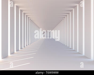 Abstract blanc espace 3d avec la lumière du soleil Banque D'Images