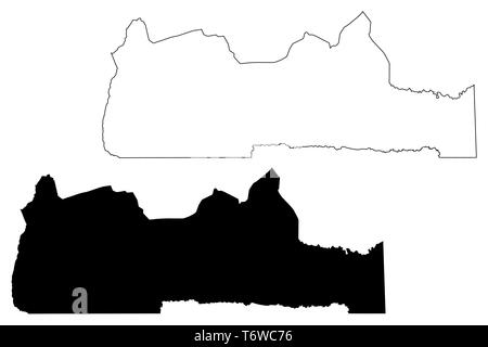 Région du sud (régions du Cameroun, République du Cameroun) map vector illustration, scribble sketch carte du Sud Illustration de Vecteur