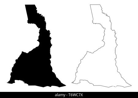 Région du Grand Nord (régions du Cameroun, République du Cameroun) map vector illustration, croquis Gribouillage à l'extrême nord Région Carte de Illustration de Vecteur