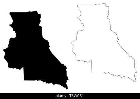Région de l'Est (régions du Cameroun, République du Cameroun) map vector illustration gribouillage, croquis à l'est la carte Illustration de Vecteur