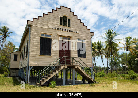 L'architecture en bois, Totness, Coronie district, Suriname Banque D'Images