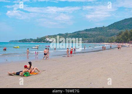 Hat Kamala, beach, Kamala, l'île de Phuket, Thaïlande Banque D'Images