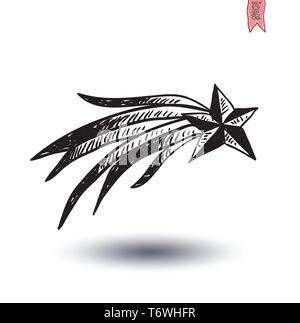 L'icône de soleil, hand drawn vector illustration. Illustration de Vecteur