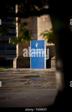 Huddersfield, West Yorkshire, Royaume-Uni, octobre 2013, l'affichage à l'Université de Huddersfield Banque D'Images