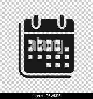 Dans l'icône de l'organisateur calendrier style transparent. Nomination d'illustration vectorielle de l'événement isolé sur fond. Mois concept d'entreprise. Illustration de Vecteur