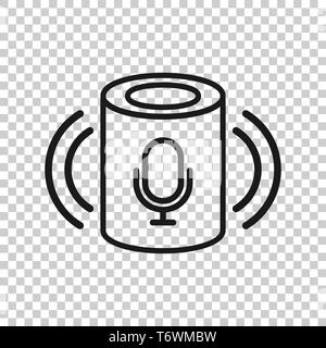 L'icône de l'assistant vocal dans le style transparent. Smart home aider vector illustration sur fond isolé. Centre de commande concept d'entreprise. Illustration de Vecteur