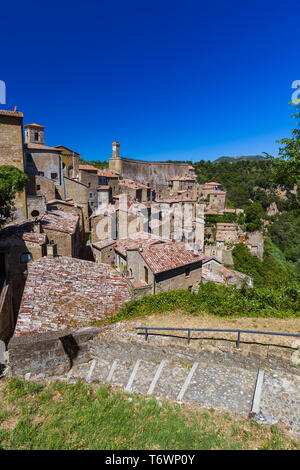 Sorano ville médiévale en Toscane Italie Banque D'Images