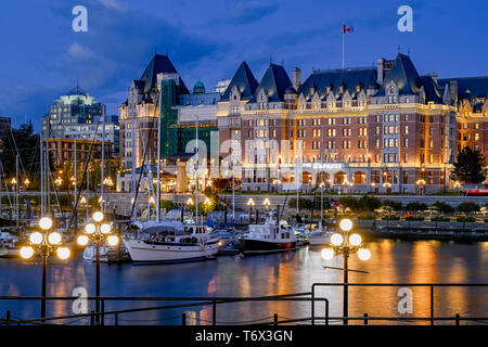 Inner Harbor, l'Hôtel Fairmont Empress, Victoria, Colombie-Britannique, Canada Banque D'Images