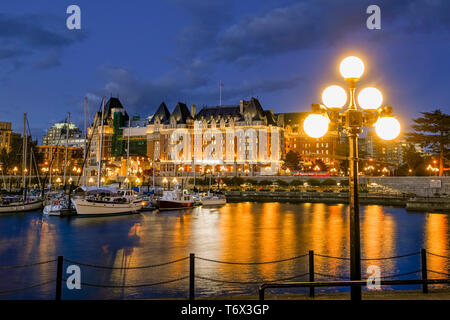 Inner Harbor, l'Hôtel Fairmont Empress, Victoria, Colombie-Britannique, Canada Banque D'Images