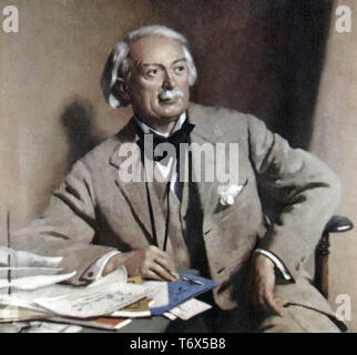 David Lloyd George (1863-1945), 1927. Par Sir William Orpen (1878-1931). David Lloyd George, 1st Earl Lloyd-George de Dwyfor (1863-1945), homme d'État britannique et homme politique du Parti libéral. Il a été le dernier libéral à occuper le poste de premier ministre du Royaume-Uni. Banque D'Images