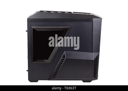 Système informatique cas noir sur blanc Banque D'Images