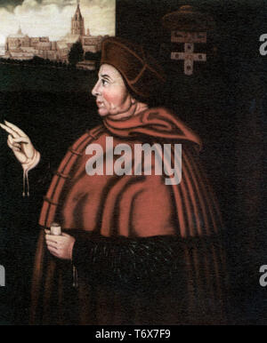 Cardinal Thomas Wolsey (c1473-1530), 16th siècle. Après Sampson Strong (C1550-1611). Archevêque de York et Lord Chancelier d'Angleterre. Le cardinal Thomas Wolsey évêque anglais, homme d'État et cardinal de l'Église catholique. Banque D'Images