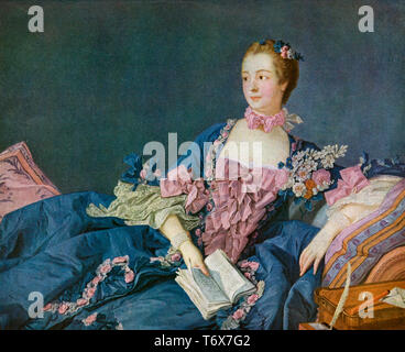 Madame de Pompadour, 1756. Après François Boucher (1703-1770). Jeanne Antoinette poisson, marquise de Pompadour (1721-1764), communément appelée Madame de Pompadour, était membre du tribunal français et fut la maîtresse officielle de Louis XV de 1745 à 1751. Banque D'Images