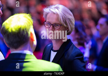 Muenster, Deutschland. Apr 27, 2019. Anja KARLICZEK, Ministre fédéral de l'éducation, de Halle Muensterland à Muenster sur 27.04.2019, l'utilisation de crédit dans le monde entier | : dpa/Alamy Live News Banque D'Images