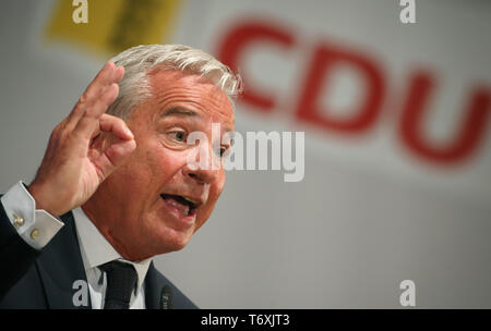 Weingarten, Allemagne. 06Th Mai, 2019. Thomas Strobl, président de la CDU, et le ministre de l'intérieur du Bade-Wurtemberg, s'exprime à l'État partie de conférence la CDU en Bade-Wurtemberg. Credit : Karl-Josef Opim/dpa/Alamy Live News Banque D'Images