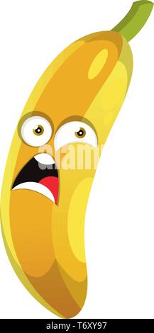 Peur banana illustration vecteur sur fond blanc Illustration de Vecteur