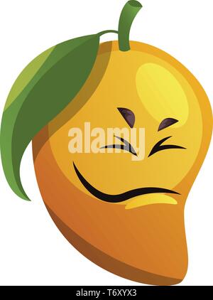 Mango portrait dessiné de ne pas se sentir bonne illustration vecteur sur fond blanc Illustration de Vecteur