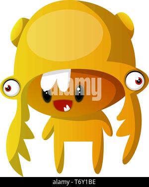 Vector illustration monstre mutant orange sur fond blanc Illustration de Vecteur