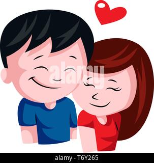 Jeune couple amoureux illustration vecteur sur fond blanc Illustration de Vecteur