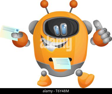 Robot de dessin animé qu'une imprimante illustration vecteur sur fond blanc Illustration de Vecteur