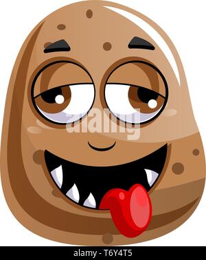 La pomme de terre de la langue rouge sur fond blanc vector illustration Illustration de Vecteur