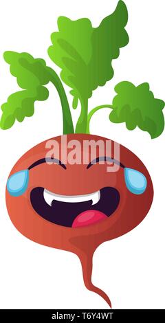 Le navet rouge est en train de pleurer de rire illustration vecteur sur fond blanc Illustration de Vecteur