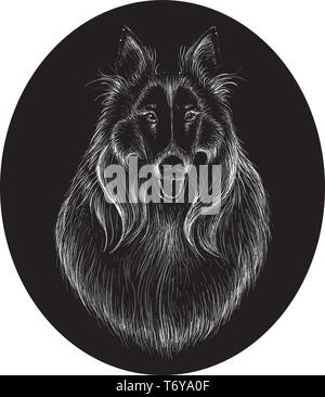 Le logo Vector chien pour tatouage ou T-shirts ou d'extérieur. Cute dog style d'impression de fond. Illustration de Vecteur
