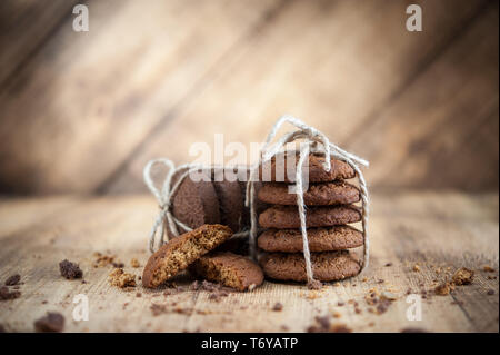 Divers sablés, biscuits d'avoine, pépites de chocolat biscuit. Banque D'Images