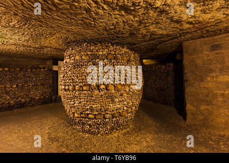 Catacombes de Paris France Banque D'Images